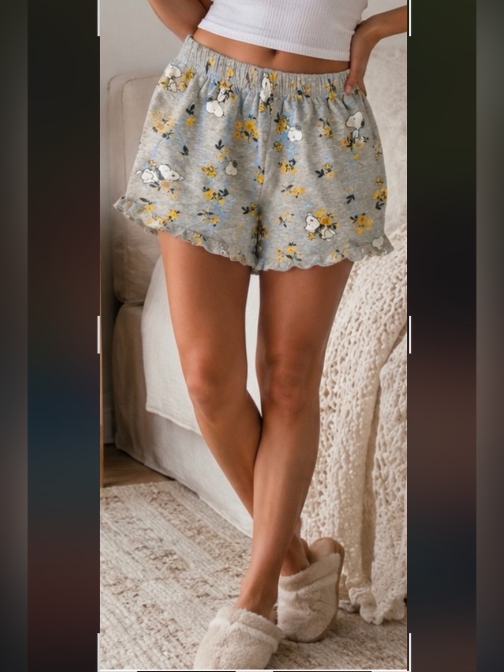 Snoopy Ruffle Lounge Shorts - Picture 9 of 10
